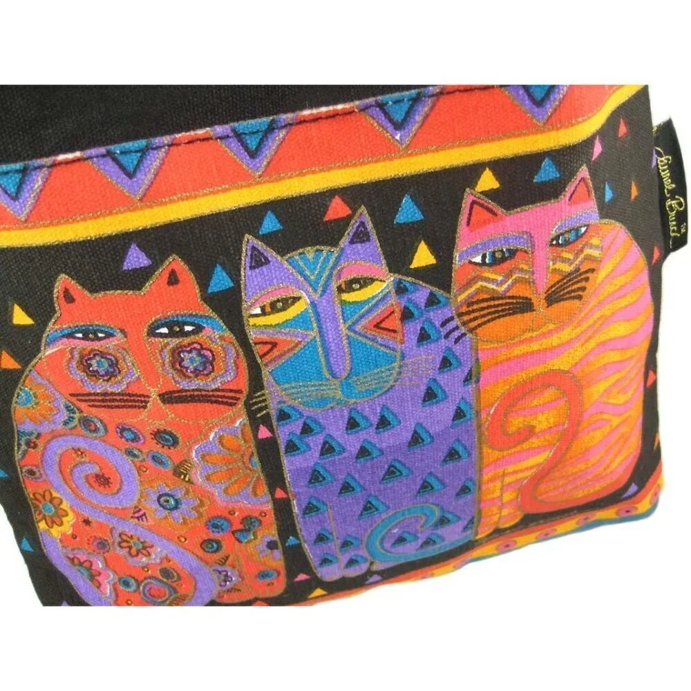 Crossbody Purse Zipper Top 10X10 Feline Friends Multicoloured Unisex